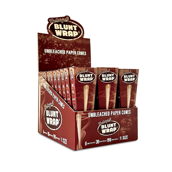 The Original Blunt Wrap | 1 1/4 Size Blunt Wrap Paper Cones - 6ct Pack