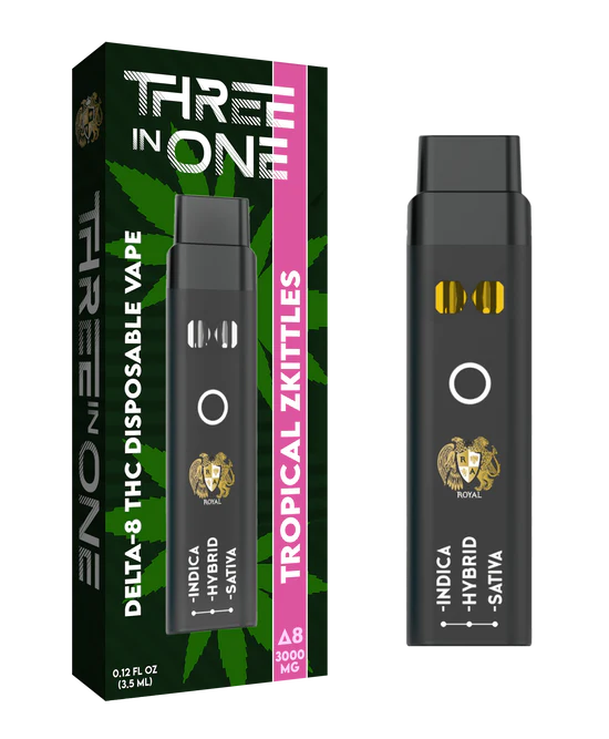 Delta 8 THC Three Strains In One Disposable Vape By RA Royal CBD