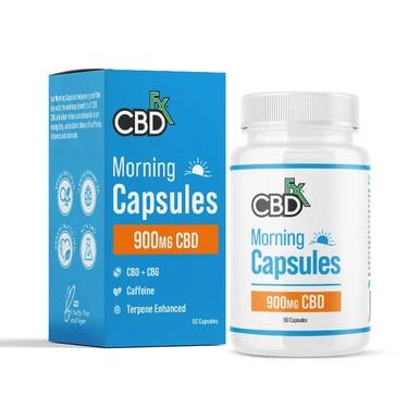 CBDFX CBD + CBG Morning Capsules For Energy & Focus 900 mg