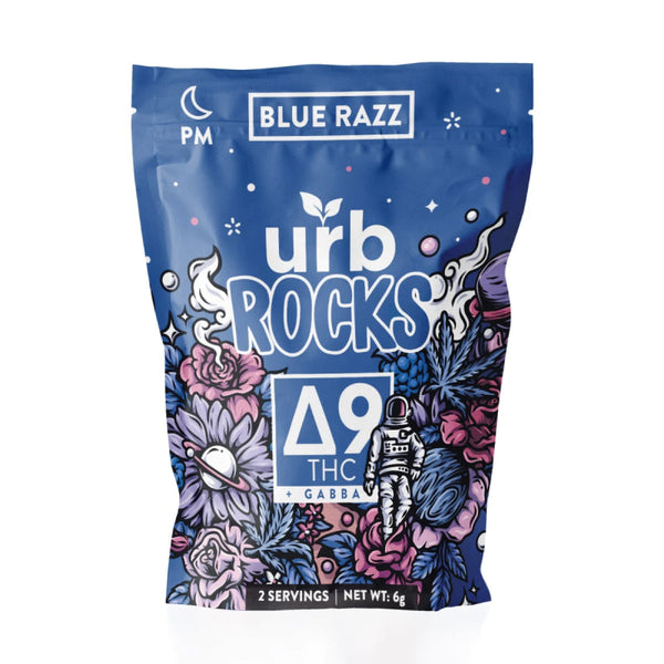 Blue Razz Gaba + Melatonin + Delta 9 THC Rocks By Urb