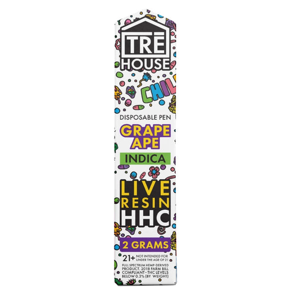 Grape Ape Indica Live Resin HHC Rechargeable Disposable By TreHouse