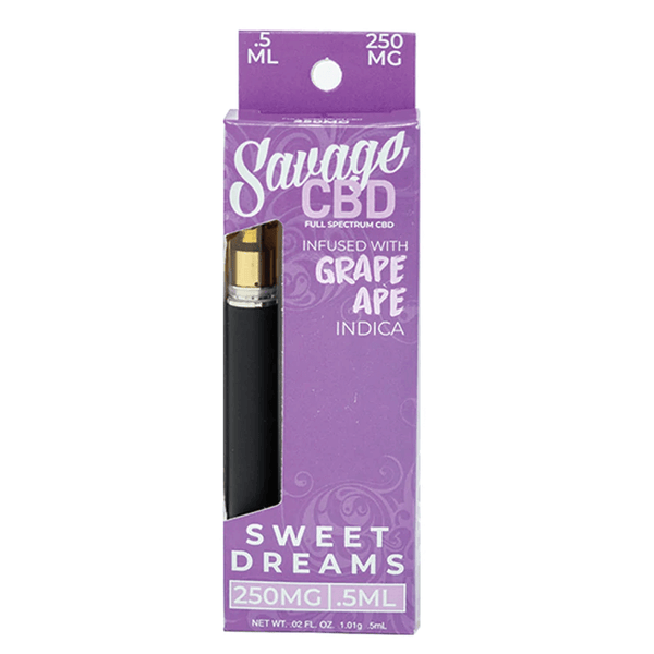 Grape Ape Indica Sweet Dreams Full Spectrum CBD Disposable Vape Pen By Savage CBD