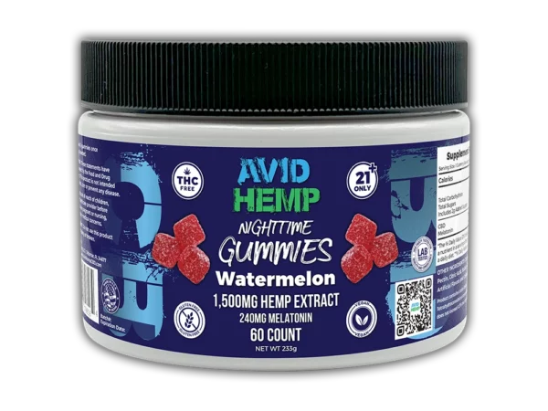 CBD + Melatonin NightTime Gummies By Avid Hemp