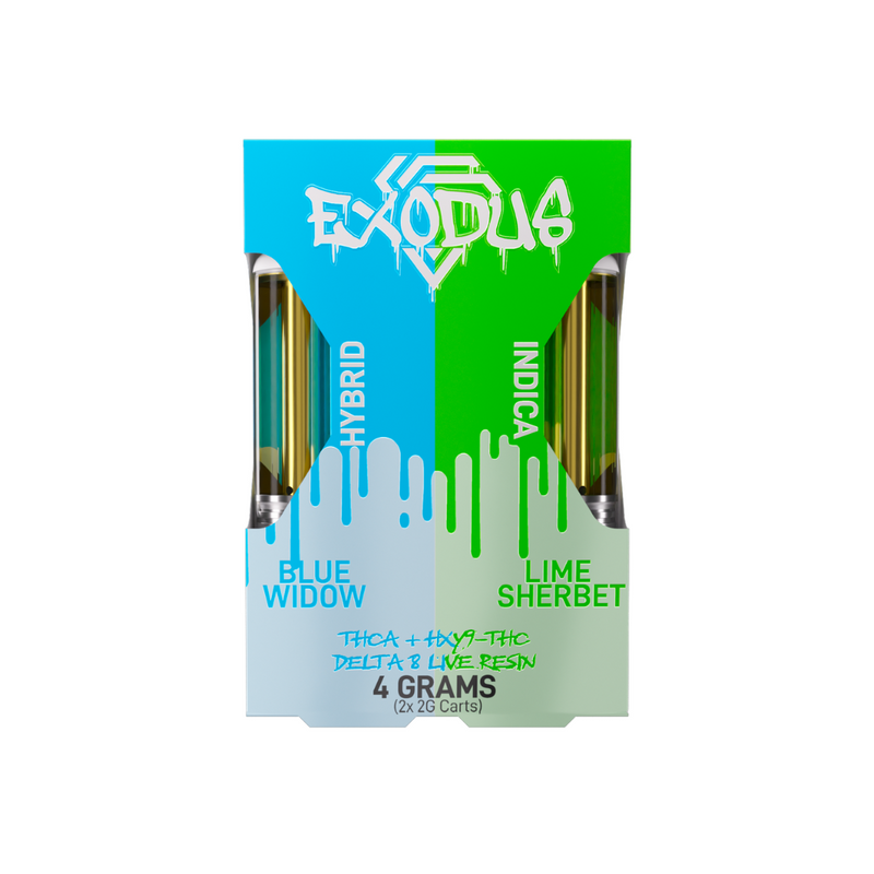 Live Resin THC-A + HXY 9 THC + Delta 8 Duo Cartridges By Exodus