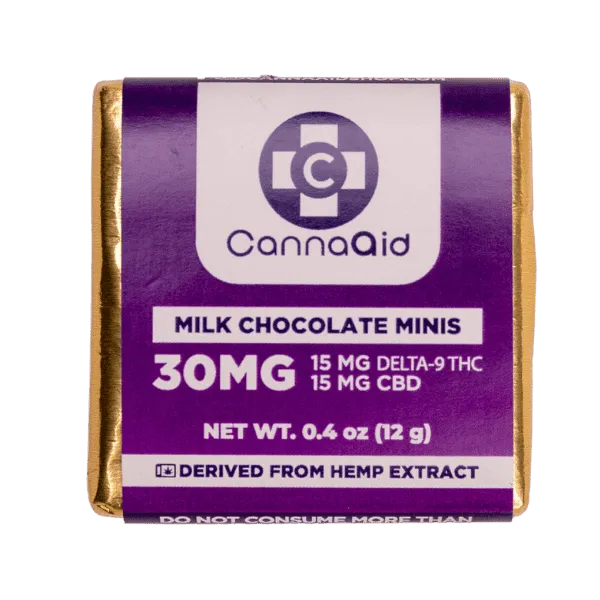Delta 9 THC + CBD Chocolate Mini Squares By CannaAid