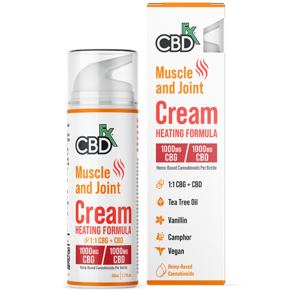 Muscle & Joint CBD + CBG Heating Relief Cream By CBDFX
