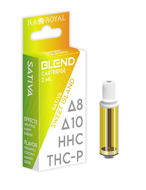 Delta 8 + THC-P + Delta 10 + HHC Blend Vape Cartridge By RA Royal CBD