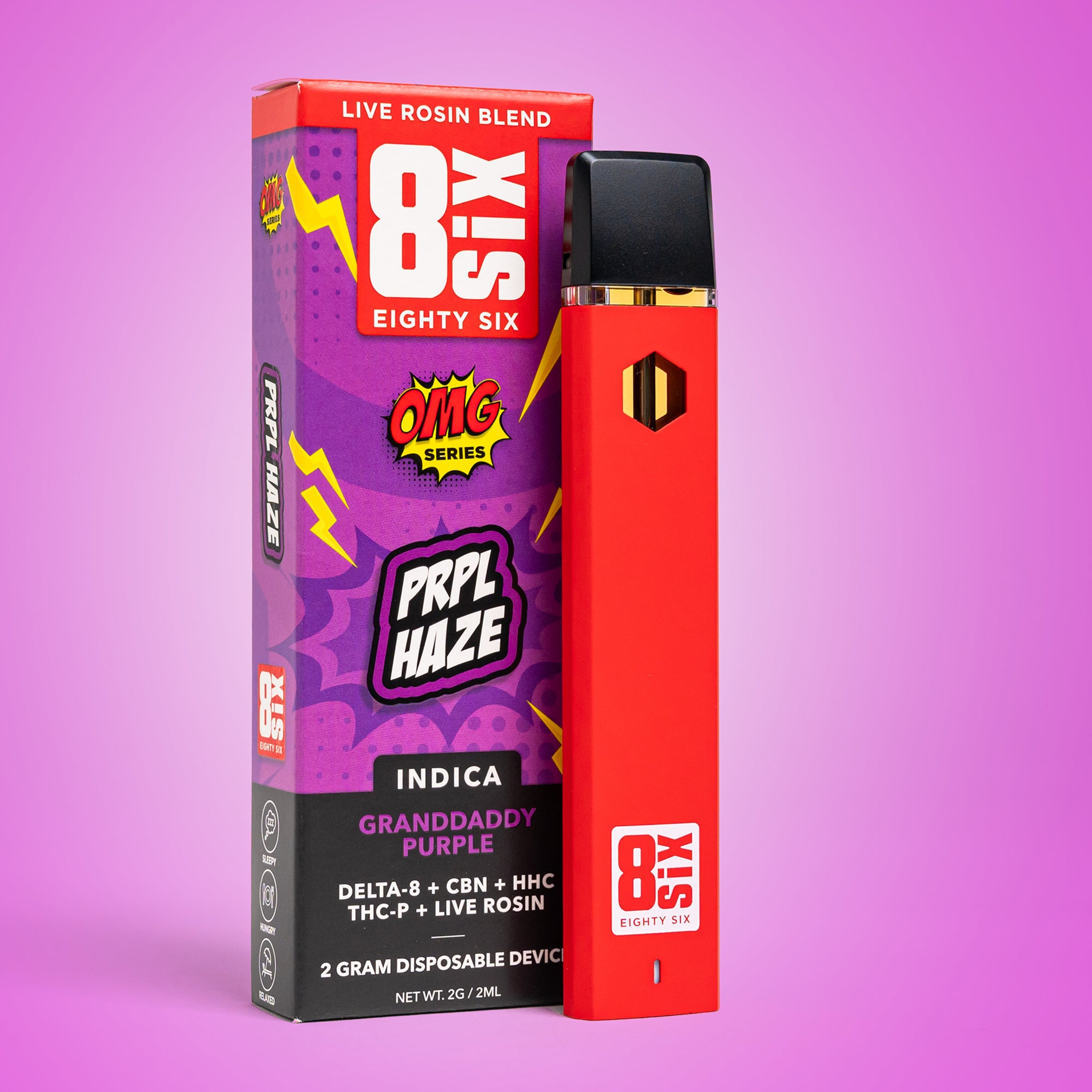 Eighty Six | OMG Series Live Rosin Delta 8 + HHC + THC-P Disposable