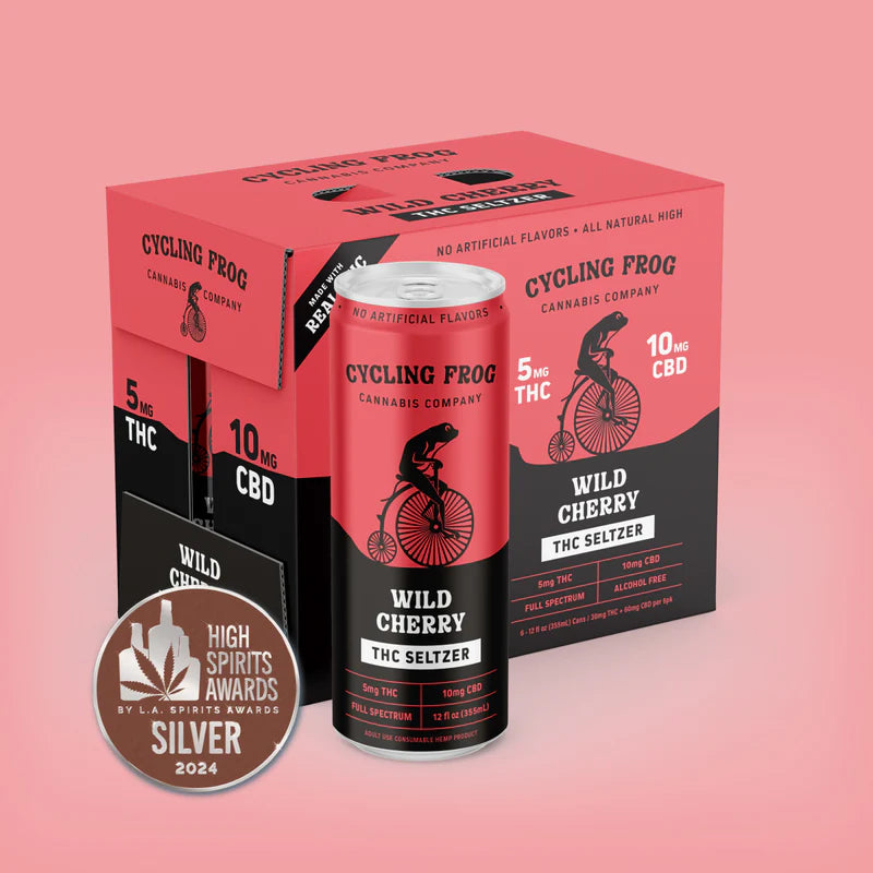 CBD + THC Seltzer By Cycling Frog 