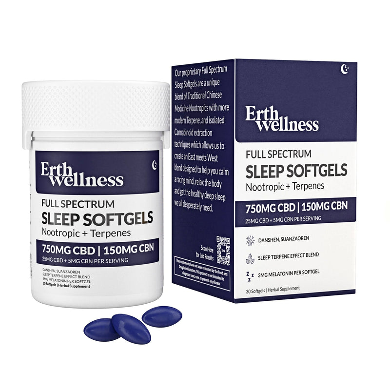 Nootropic + Terpenes CBD + CBN Sleep Softgels By Erth Wellness