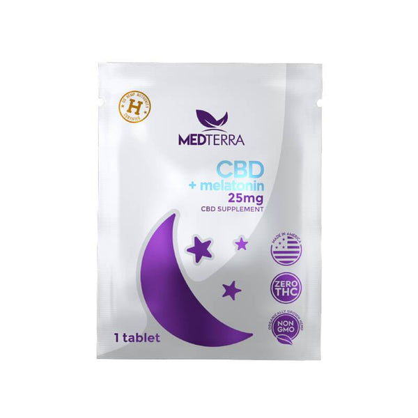 Medterra Dissolvable Melatonin CBD Sleep On The Go Packs 25mg