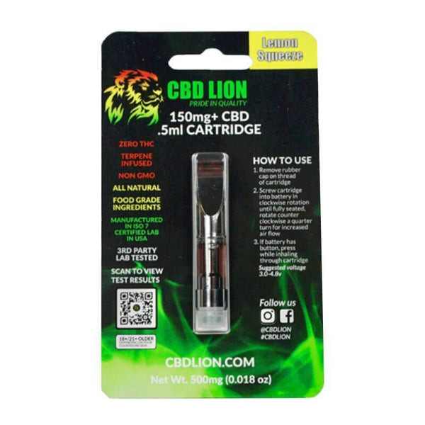 CBD Lion Lemon Squeeze CBD Cartridge 150mg