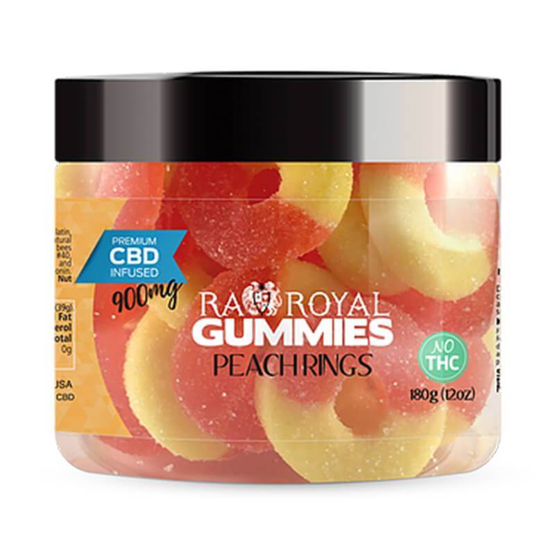 RA Royal CBD Peach Ring Gummies 900mg 