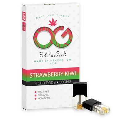 OG Labs Strawberry Kiwi CBD Pod 500mg - 4 Pods Per Pack