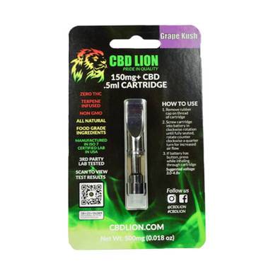 CBD Lion Grape Kush CBD Cartridge 150mg