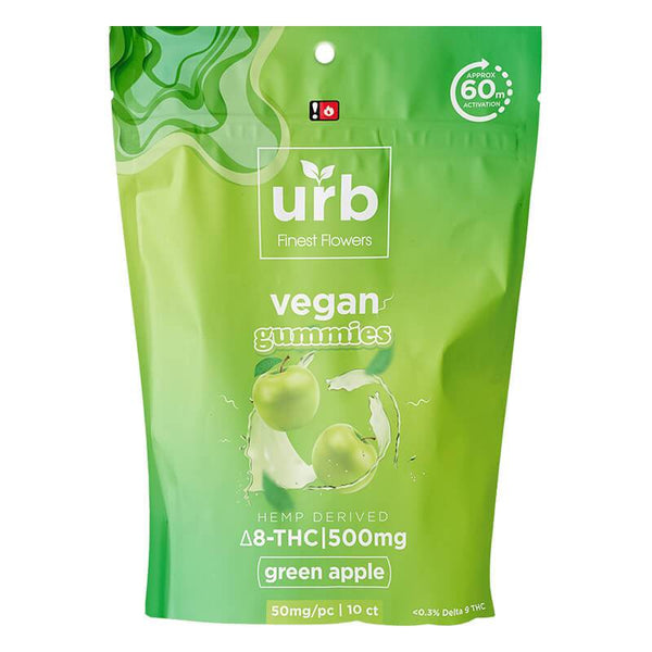 Green Apple Vegan Delta 8 THC Gummies By Urb