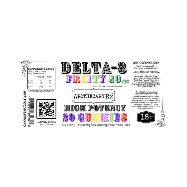 Fruity Delta 8 THC Gummies By Apothecary Rx
