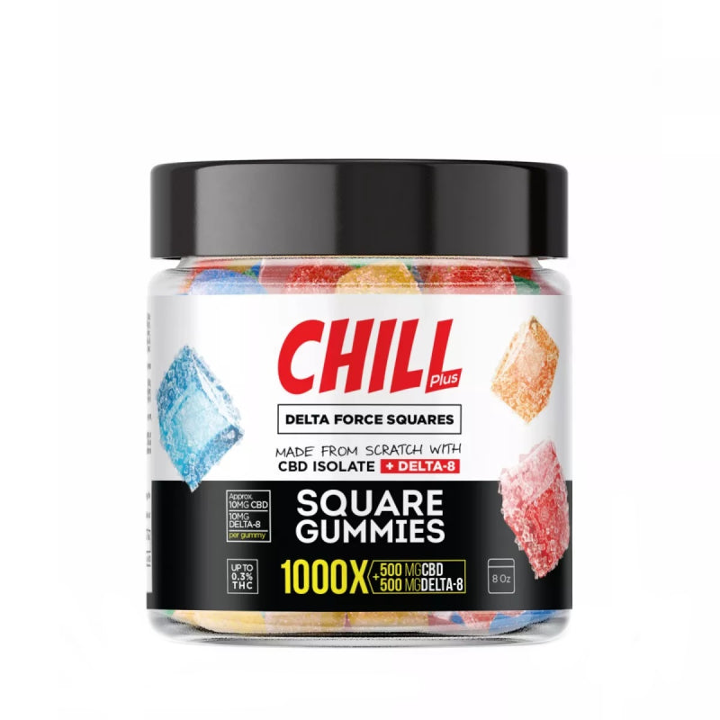 Force Squares Delta 8 THC + CBD Isolate Gummies By Chill