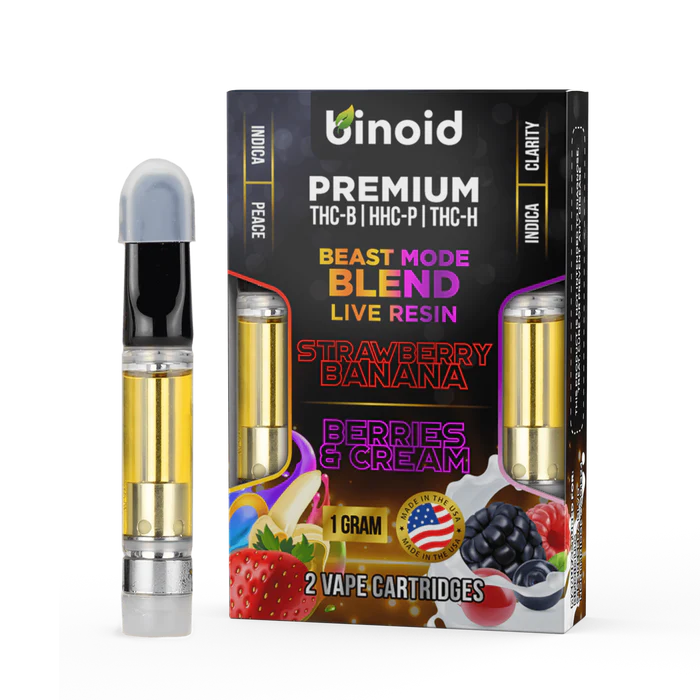 Live Resin THC-H + THC-B + HHC-P Cartridges By Binoid