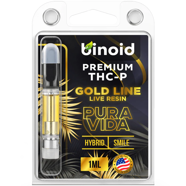 Pura Vida Hybrid THC-P Live Resin Vape Cartridge By Binoid
