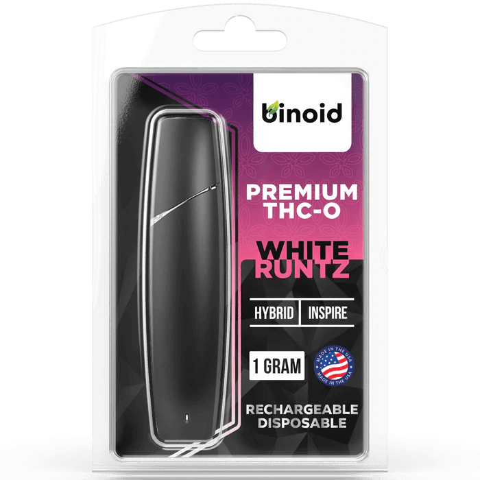 White Runtz Hybrid THC-O Rechargeable Disposable Vape Pen By Binoid