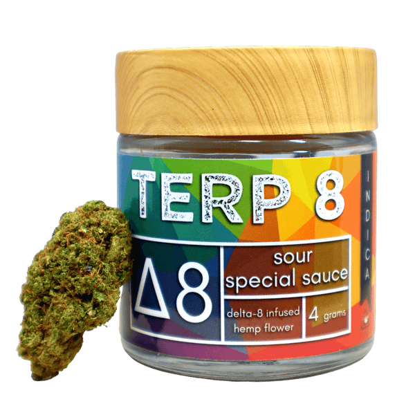 Sour Special Sauce Indica Delta 8 THC & CBD Hemp Flower By Terp 8