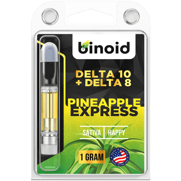 Pineapple Express Sativa Delta 10 + Delta 8 Vape Cartridge By Binoid