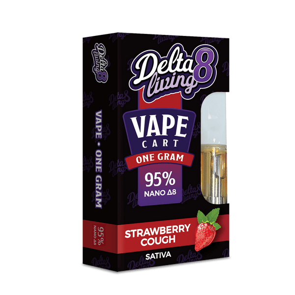 Strawberry Cough Sativa Delta 8 Vape Cartridge By CBD Living