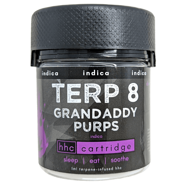 Grandaddy Purps Indica HHC Vape Cartridge By Terp 8