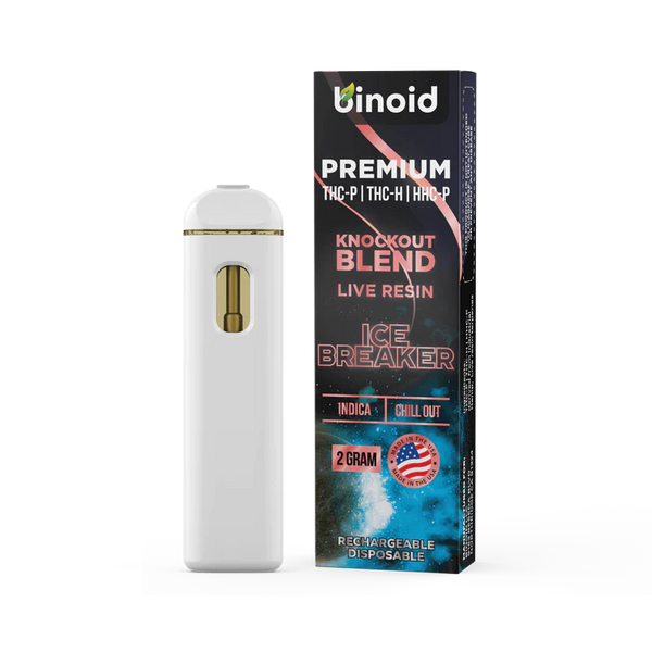 THC-P + THC-H + HHC-P Knockout Blend Live Resin Disposables By Binoid