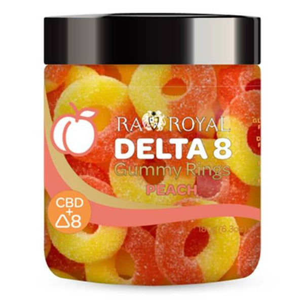 Peach CBD + Delta 8 THC Gummy Rings By RA Royal CBD