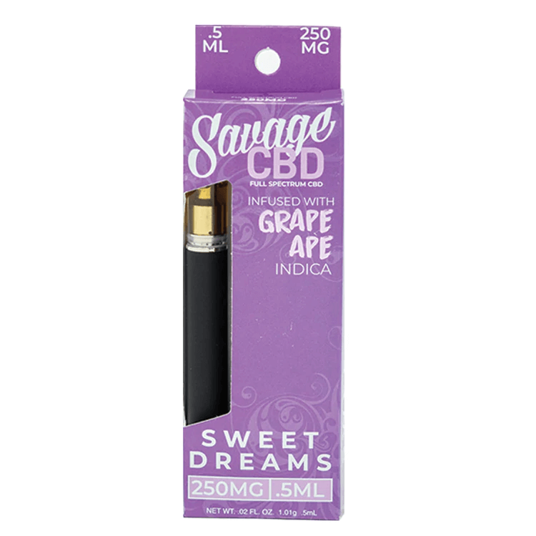 Grape Ape Indica Sweet Dreams Full Spectrum CBD Disposable Vape Pen By Savage CBD
