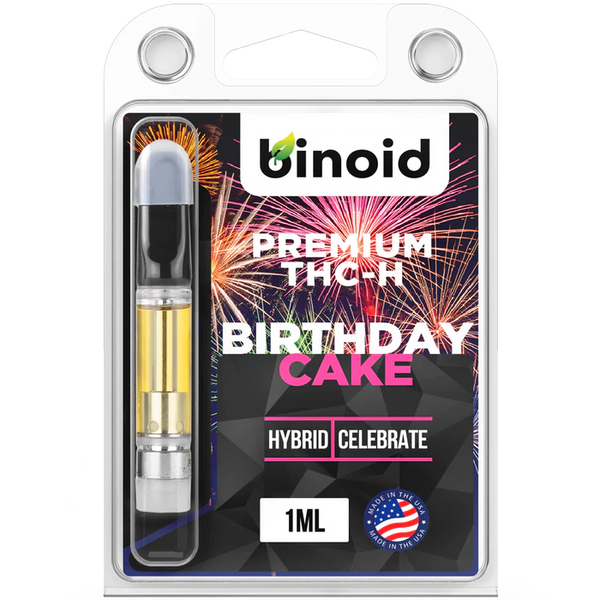 Birthday Cake Hybrid THC-H + Delta 8 Vape Cartridge By Binoid