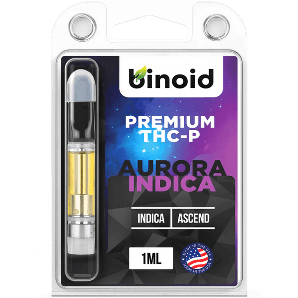 Aurora Indica THC-P + Delta 8 Vape Cartridge By Binoid