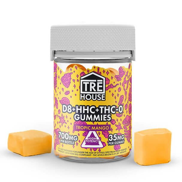 Tropic Mango Delta 8 + CBD + HHC + THC-O Gummies By TreHouse