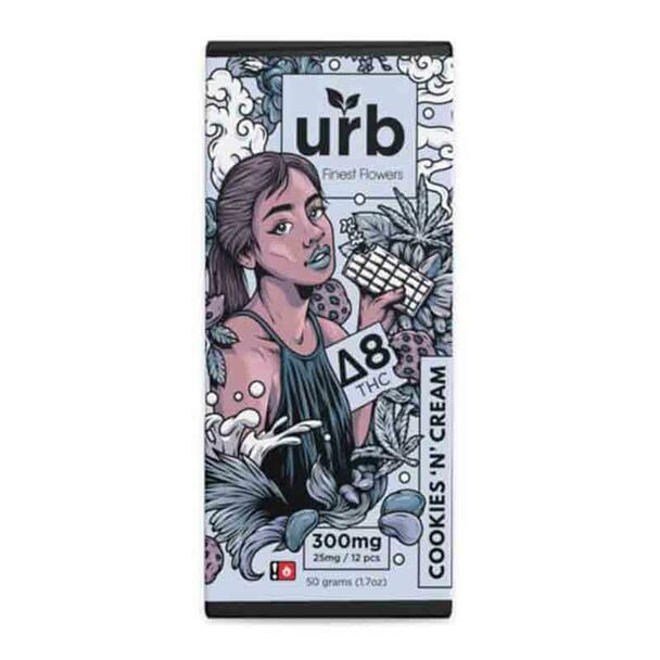 Cookies 'N' Creme Delta 8 THC Chocolate Bar By Urb