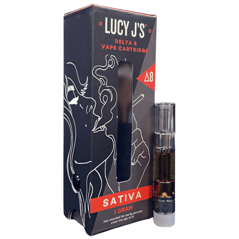 Strawberry Cough Sativa Delta 8 Vape Cartridge By Lucy J’s