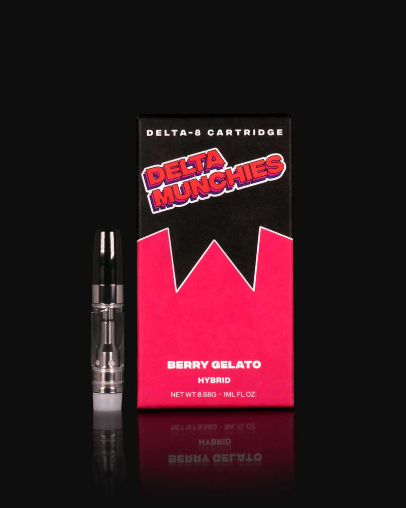 Berry Gelato Indica Delta 8 THC Vape Cartridge By Delta Munchies