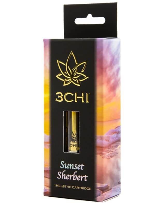 Sunset Sherbert Indica Delta 8 THC Vape Cartridge By 3Chi