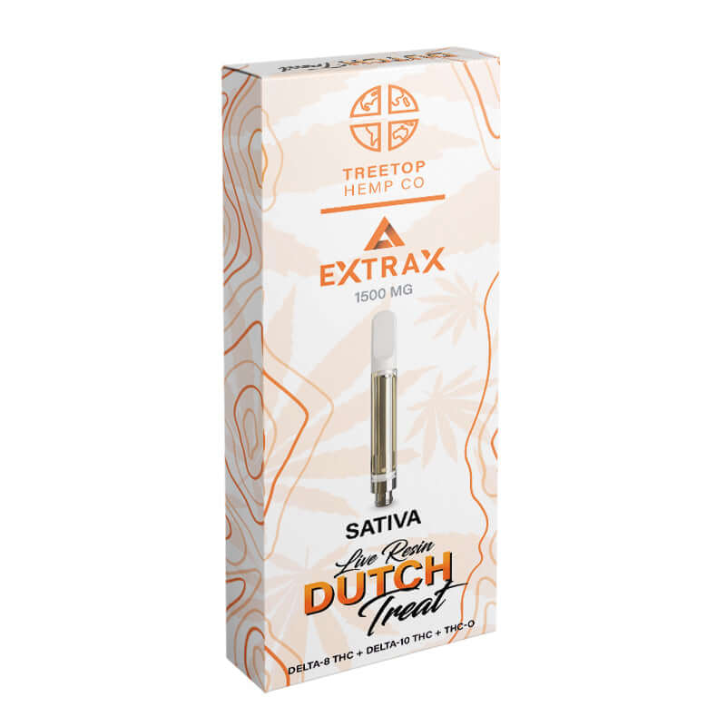 Dutch Treat Sativa Delta 10 + Delta 8 + THC-O Live Resin Vape Cartridge By Treetop Hemp Co