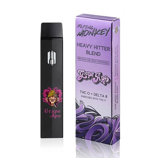 Grape Ape Indica THC-O + Delta 8 With THC-P Disposable Vape pen By Flying Monkey