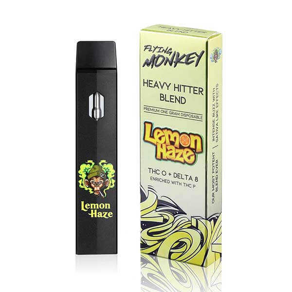 Lemon Haze Sativa THC-O + Delta 8 With THC-P Disposable Vape pen By Flying Monkey