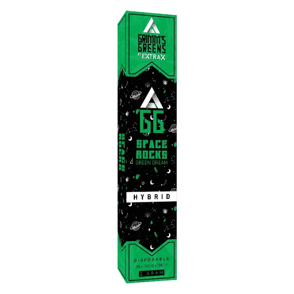 Space Rocks Green Dream Hybrid THC-O & THC-P With Delta 8 Disposable Vape Device By Grimm's Greens