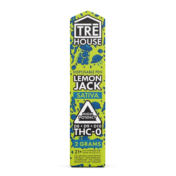 Lemon Jack Sativa Delta 8 + Delta 9 + Delta 10 + THC-O Rechargeable Disposable By TreHouse